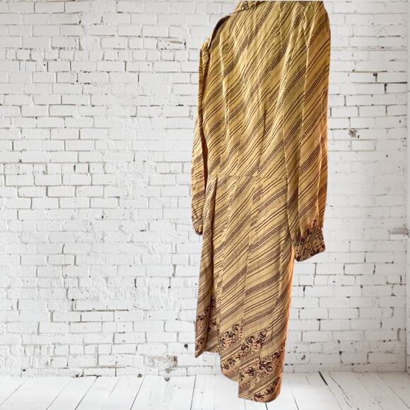 True Vtg. Handmade 70s Dress Long Sleeve Breast Pockets Fall Academia Size 14 - Picture 6 of 12